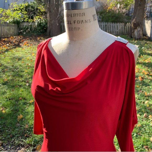 For Valentine's Day?    Red Body-Skimming Dress - Picture 5 of 13
